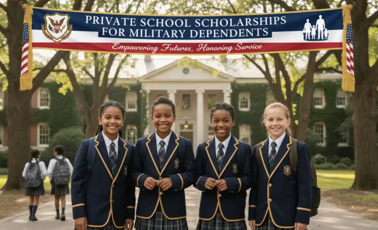 Private school scholarship recipients for military dependents, including Folds of Honor and Navy SEAL Foundation scholarships