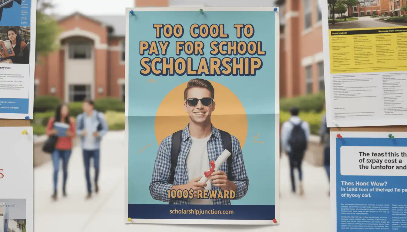 Students celebrating $1,000 Too Cool to Pay for School Scholarship win